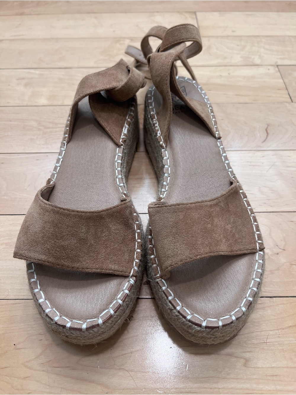 BEAST Fashion Tan Faux Suede Espadrille Platform Sandals – Women’s 8.5 Flatforms - Picture 5 of 10